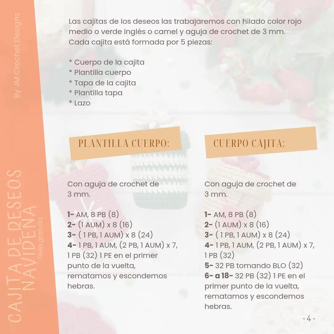 Guía para tejer cajitas de deseos navideños en crochet fácil