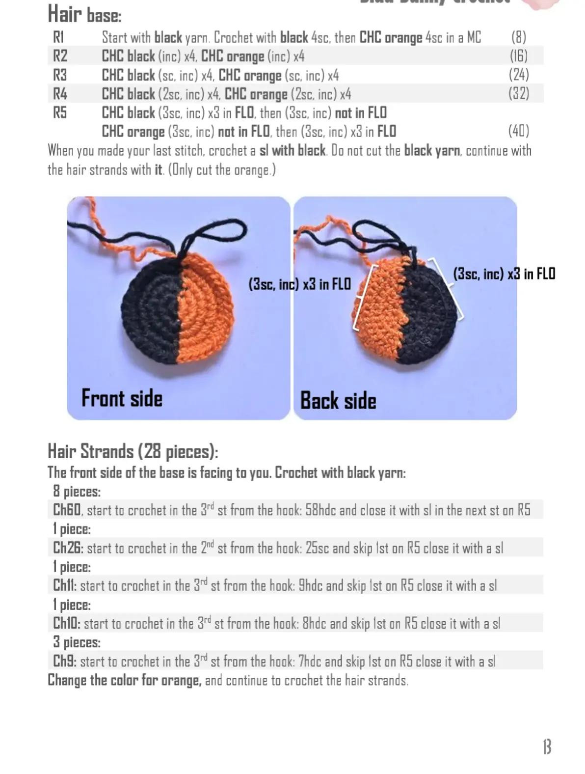 Halloween-Themed Crochet Doll with Orange and Black Outfit