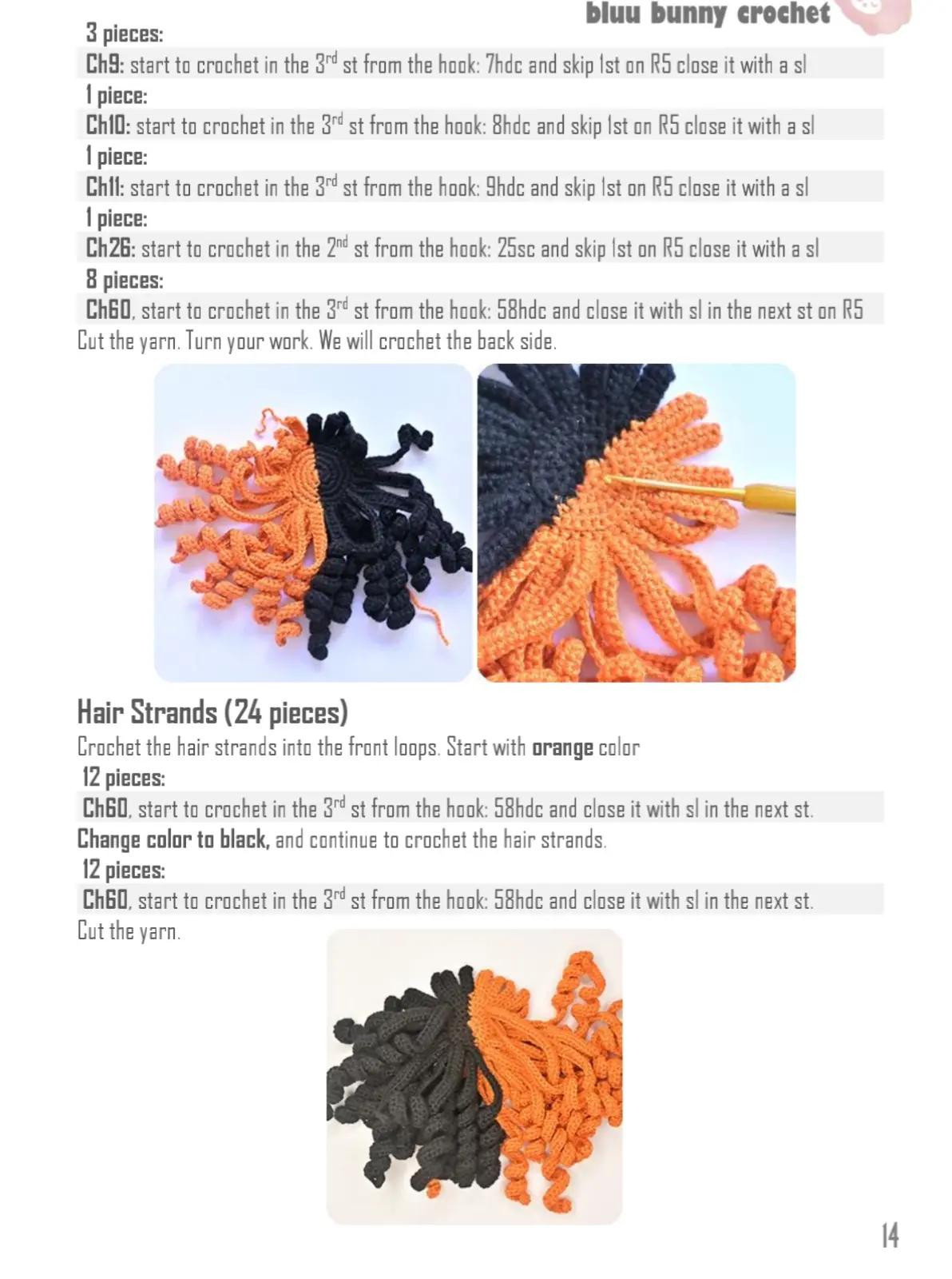 Halloween-Themed Crochet Doll with Orange and Black Outfit