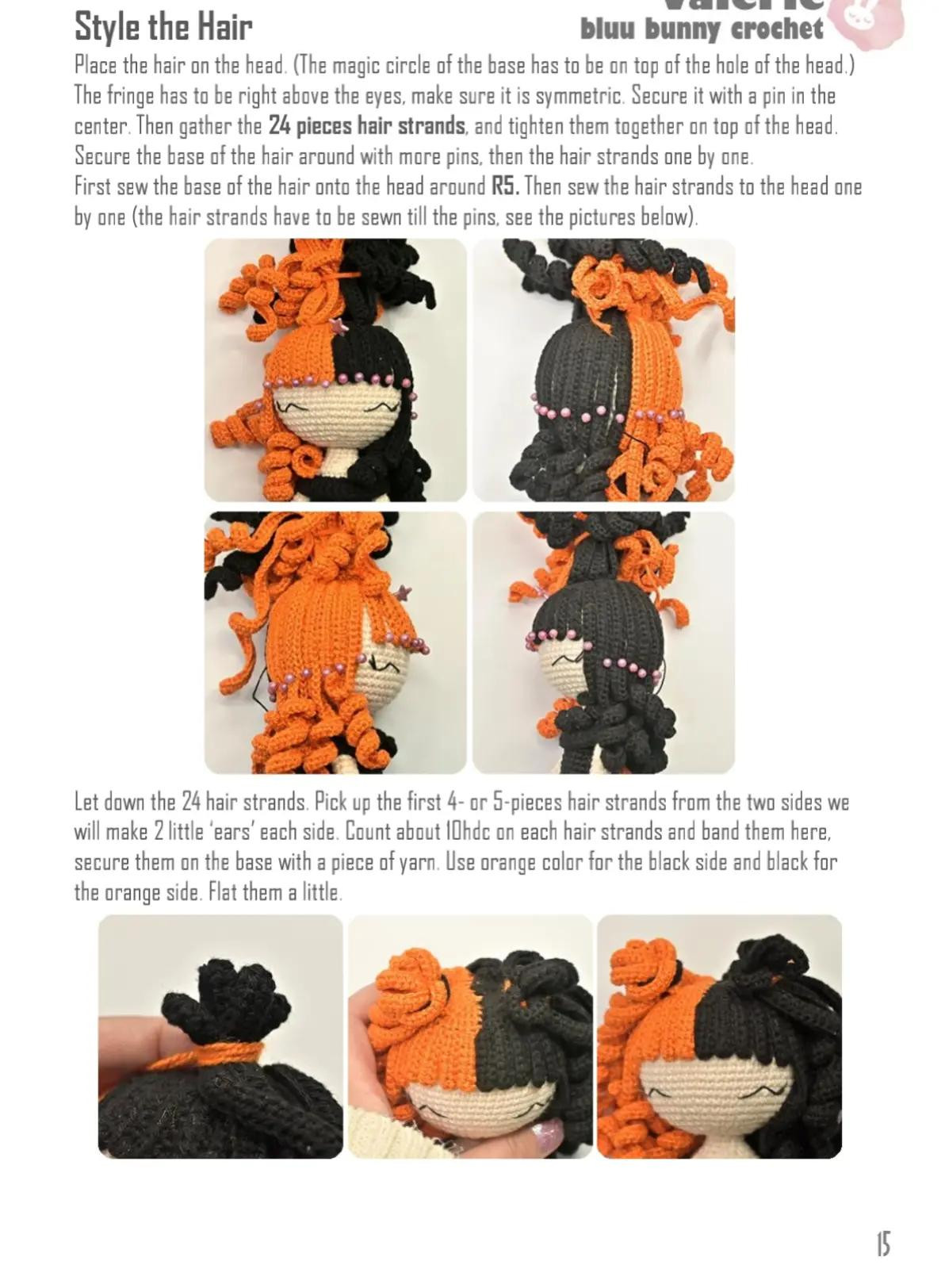 Halloween-Themed Crochet Doll with Orange and Black Outfit