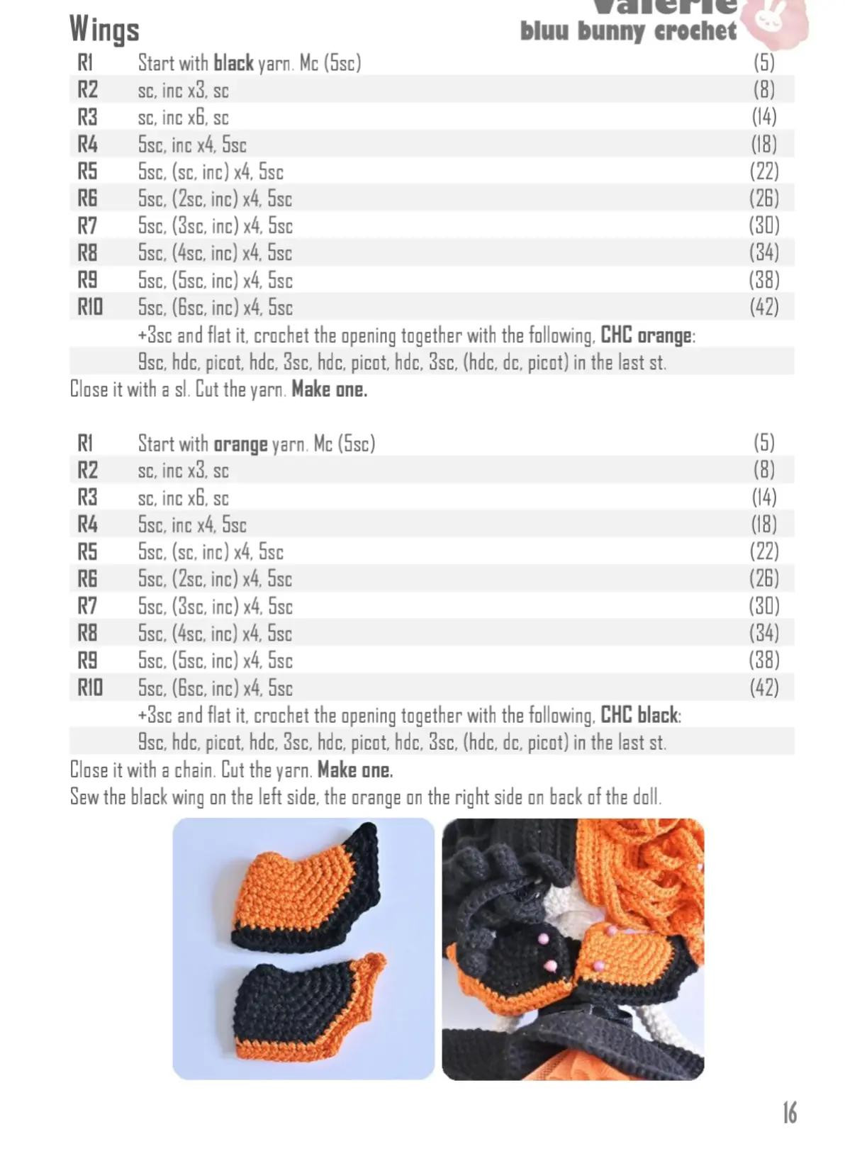 Halloween-Themed Crochet Doll with Orange and Black Outfit