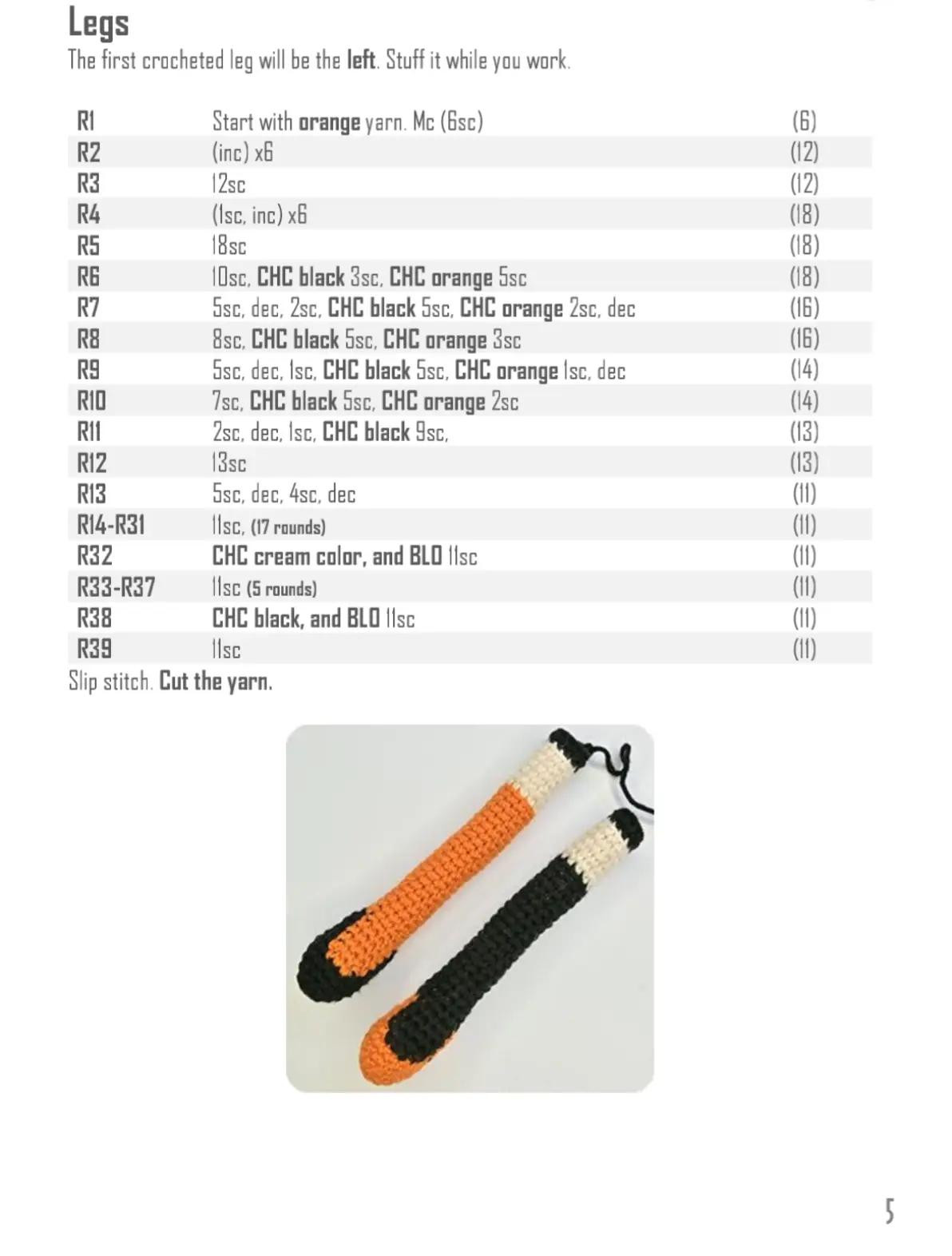 Halloween-Themed Crochet Doll with Orange and Black Outfit