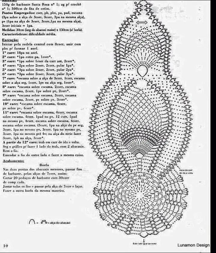 Hermoso camino de mesa de ganchillo en tonos rosas vibrantes