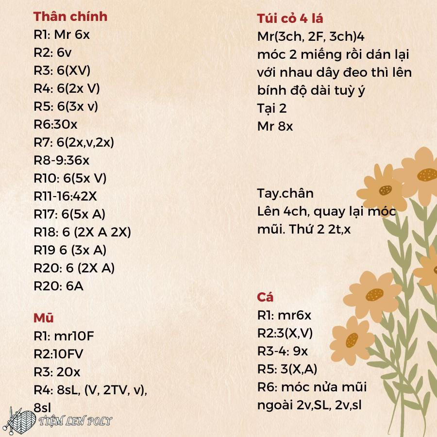 Hướng dẫn móc len bé gấu đáng yêu và dễ thương