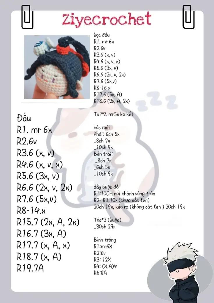 Hướng dẫn móc len búp bê tóc xinh với mũ đội đầu dễ thương