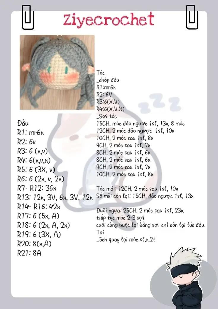 Hướng dẫn móc len búp bê tóc xinh với mũ đội đầu dễ thương