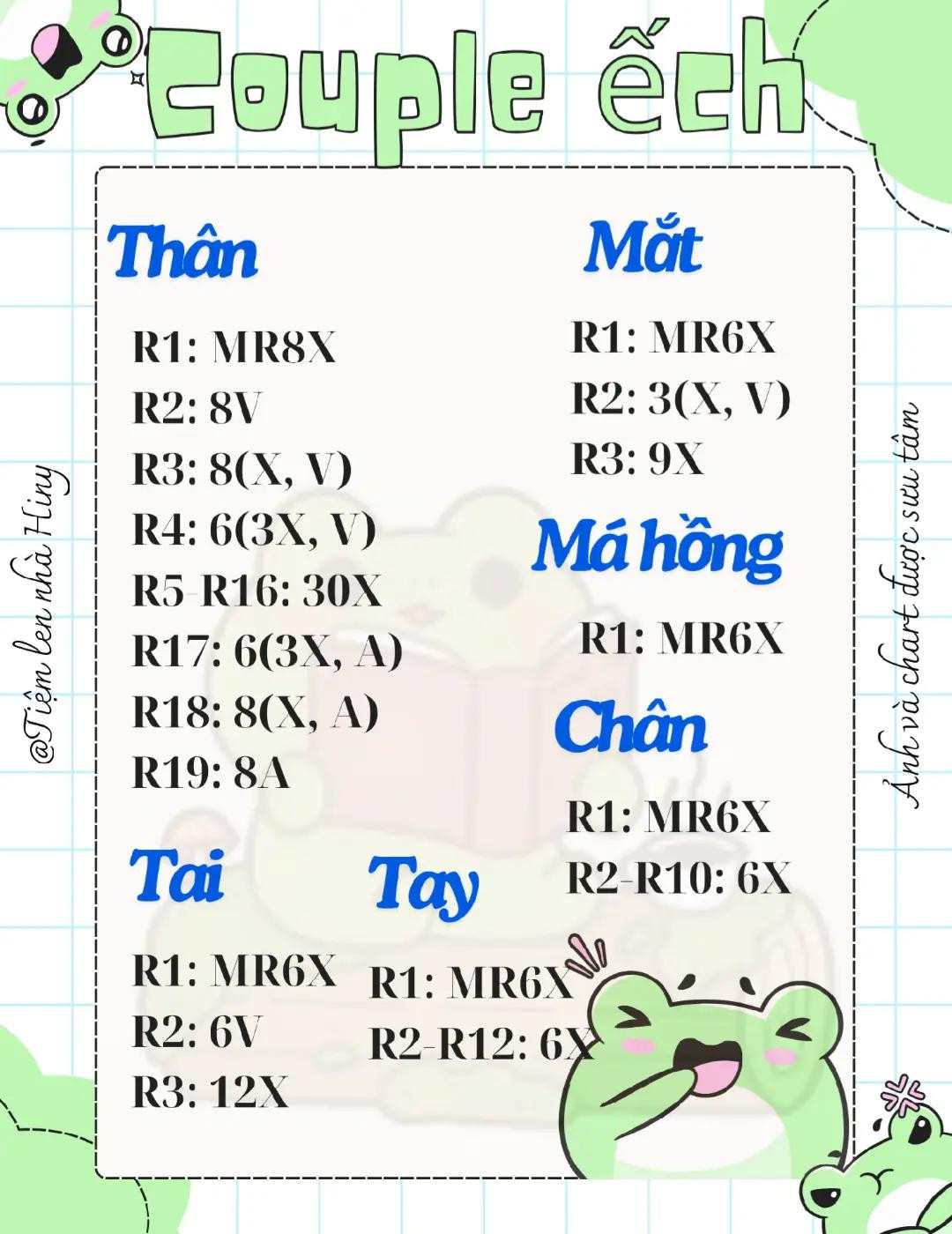 Hướng dẫn móc len cặp đôi ếch dễ thương, thời trang