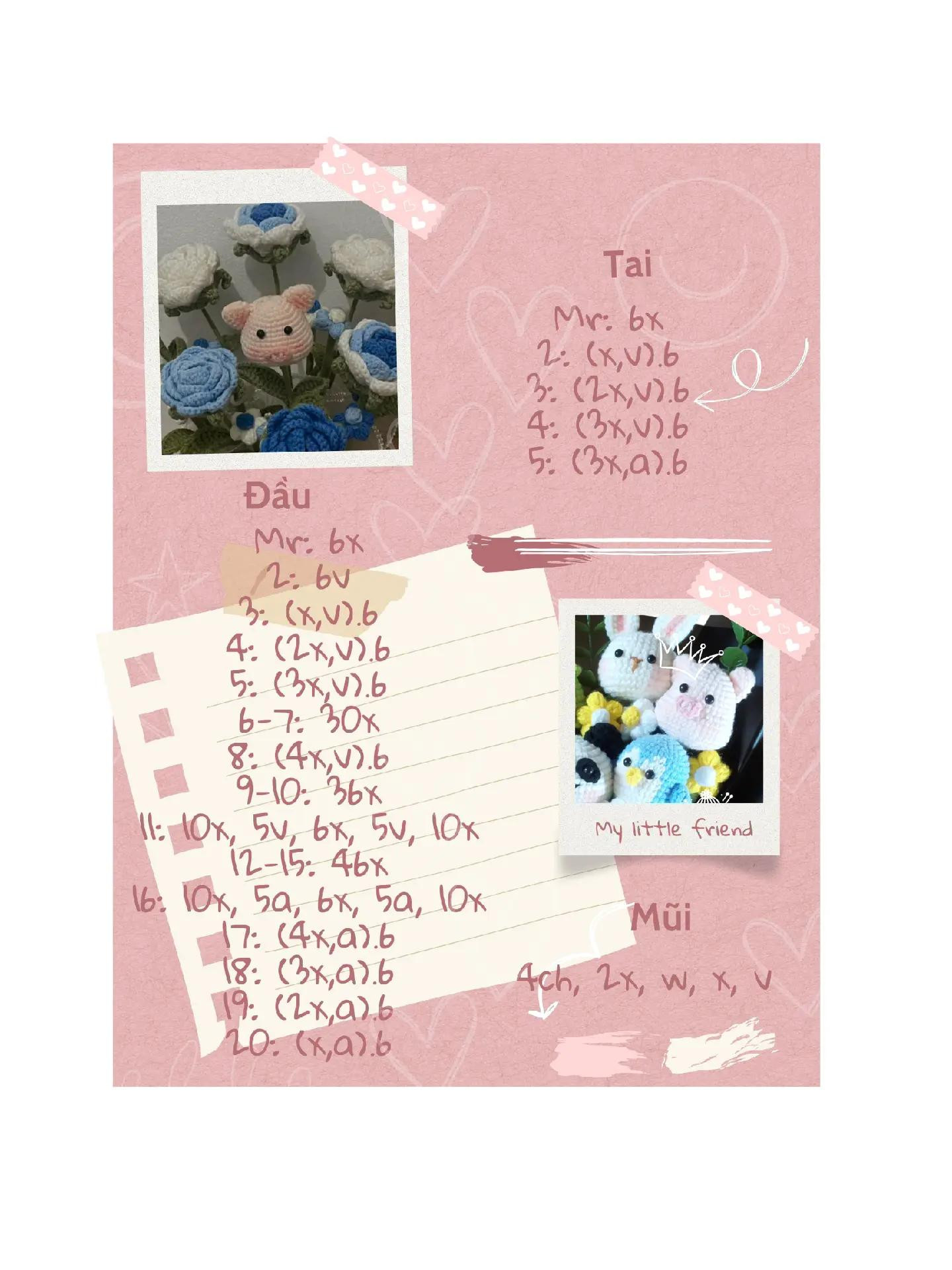 Hướng dẫn móc len đầu heo hồng dễ thương cho người mới