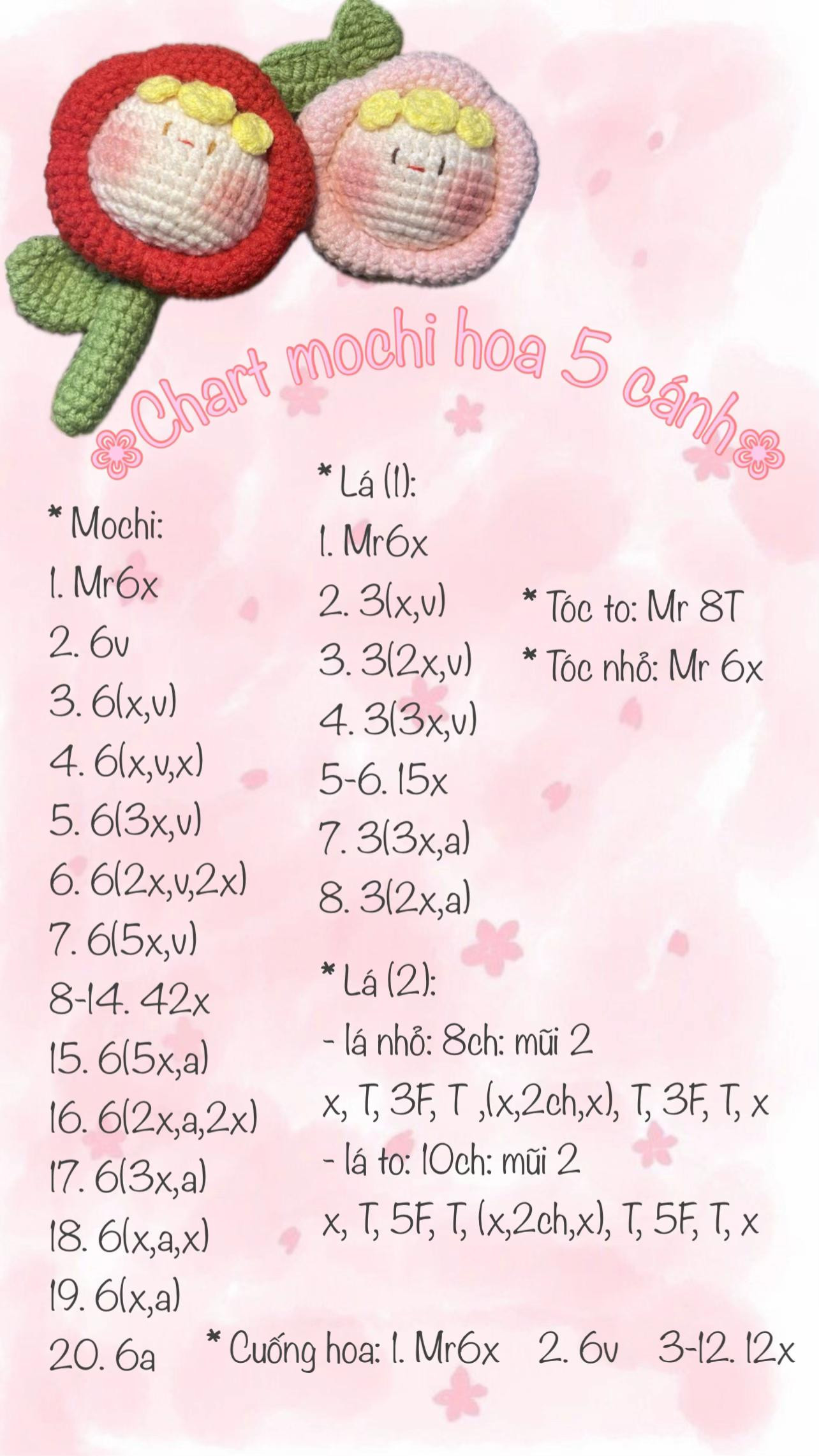 Hướng dẫn móc len hình hoa mochi dễ thương cho người mới bắt đầu