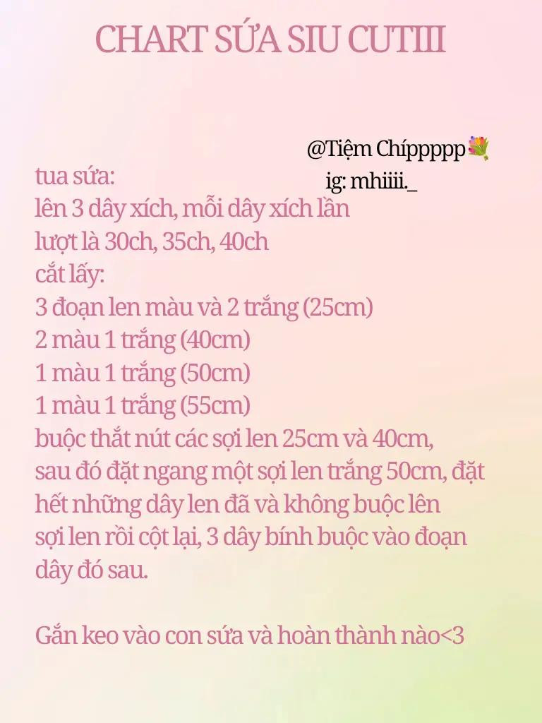 Hướng dẫn móc len hình sữa siêu dễ thương và đơn giản