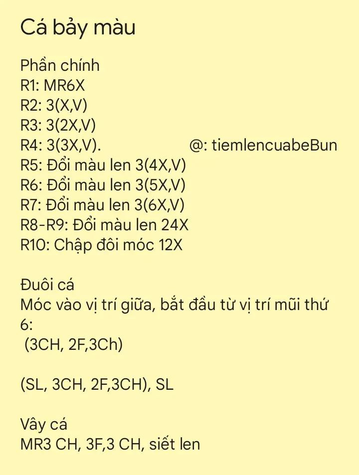 Hướng dẫn móc len móc khóa cá mini dễ thương đầy màu sắc