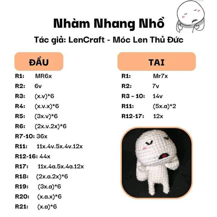 Hướng dẫn móc len Nhàm Nhang Nhỏ dễ thương và chi tiết