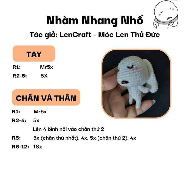 Hướng dẫn móc len Nhàm Nhang Nhỏ dễ thương và chi tiết