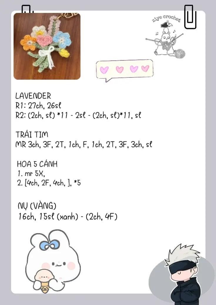 Hướng dẫn móc len tạo hình bó hoa mini dễ thương và sáng tạo