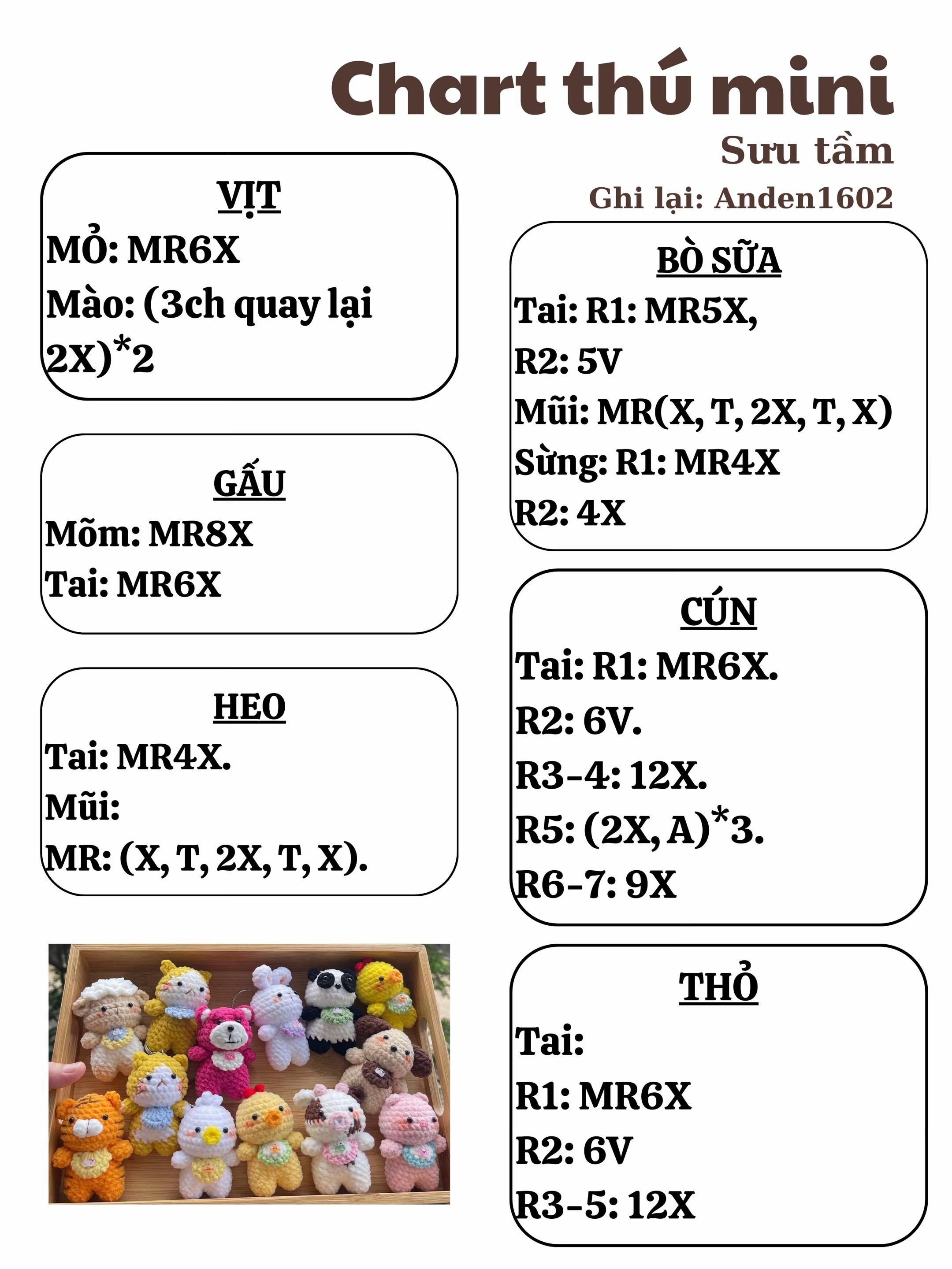 Hướng dẫn móc len thú mini dễ thương cho người mới bắt đầu