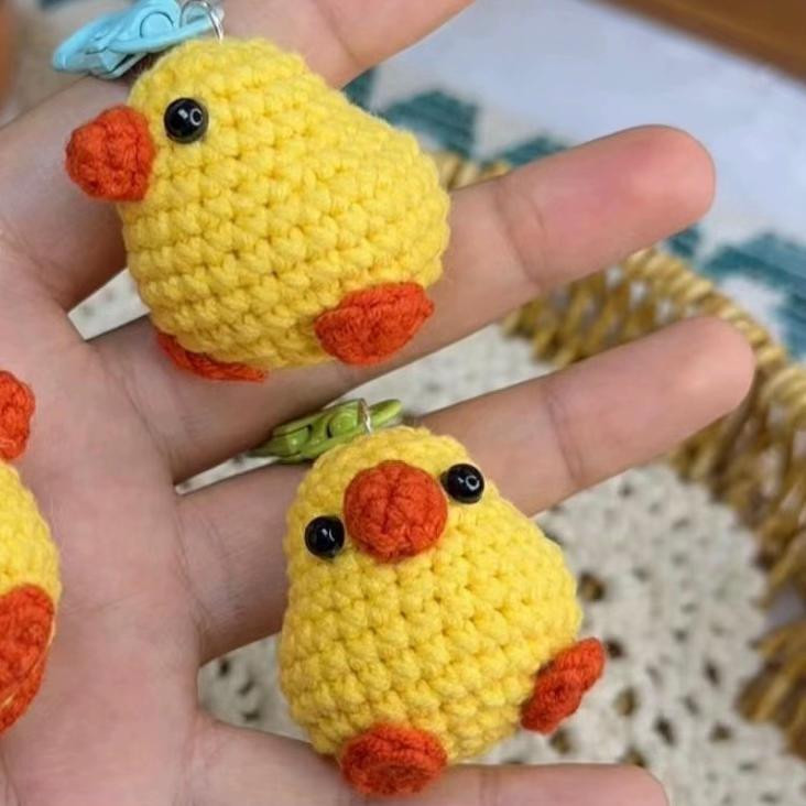 Hướng dẫn móc len vịt vàng dễ thương cho móc khóa