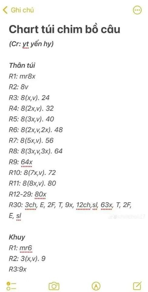 Hướng dẫn móc túi chim bồ câu chi tiết cho người mới bắt đầu