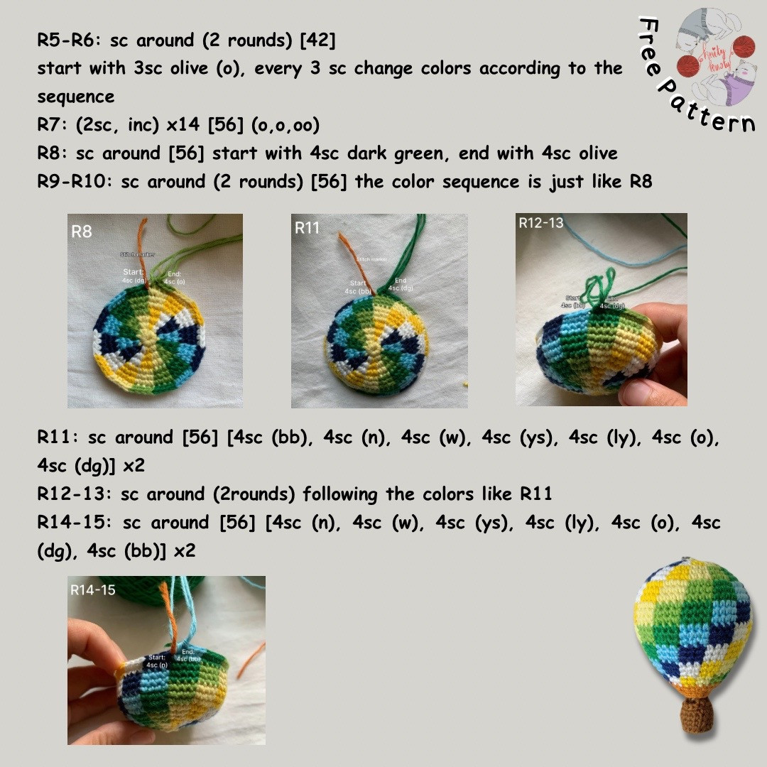 HYYH Hot Air Balloon Amigurumi Pattern