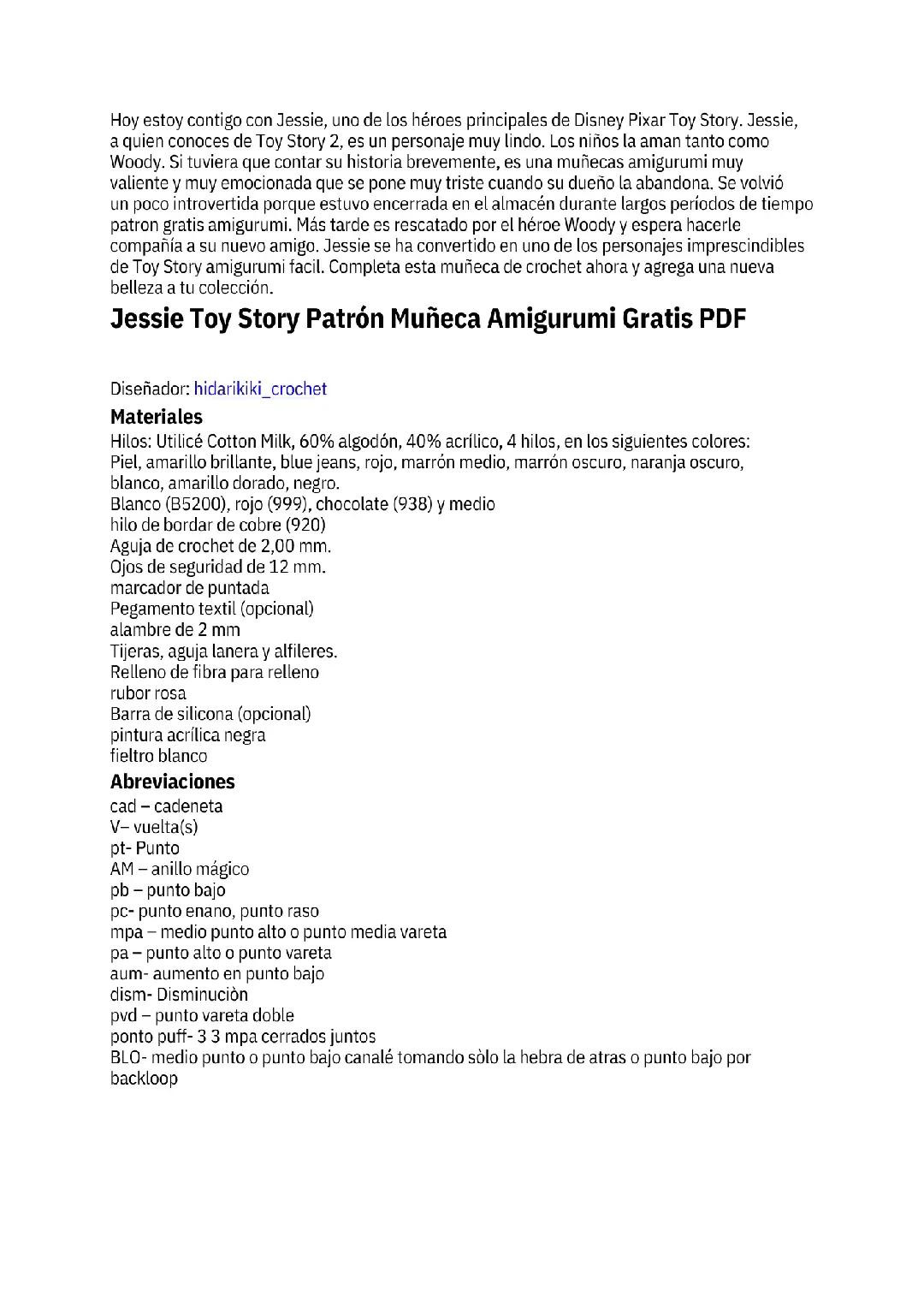 Jessie Toy Storyren amigurumi eskuliburua deskargatu doan