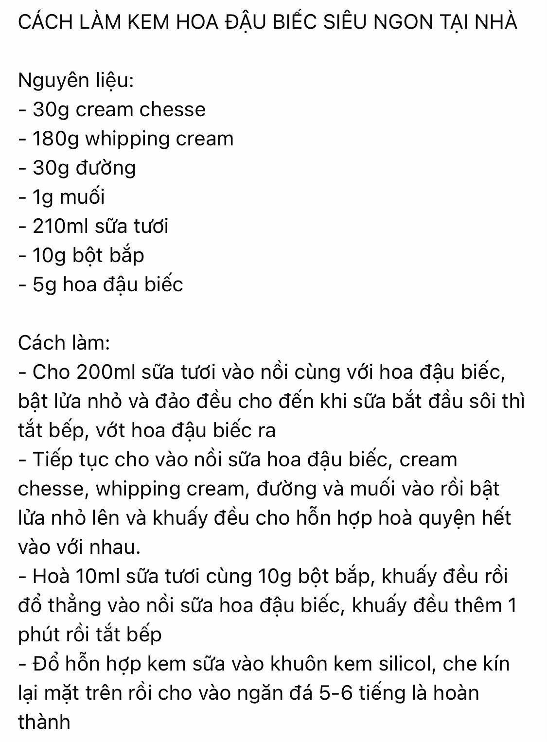Kem Mát Lạnh Hoa Đậu Biếc Thơm Ngon Tự Làm Tại Nhà