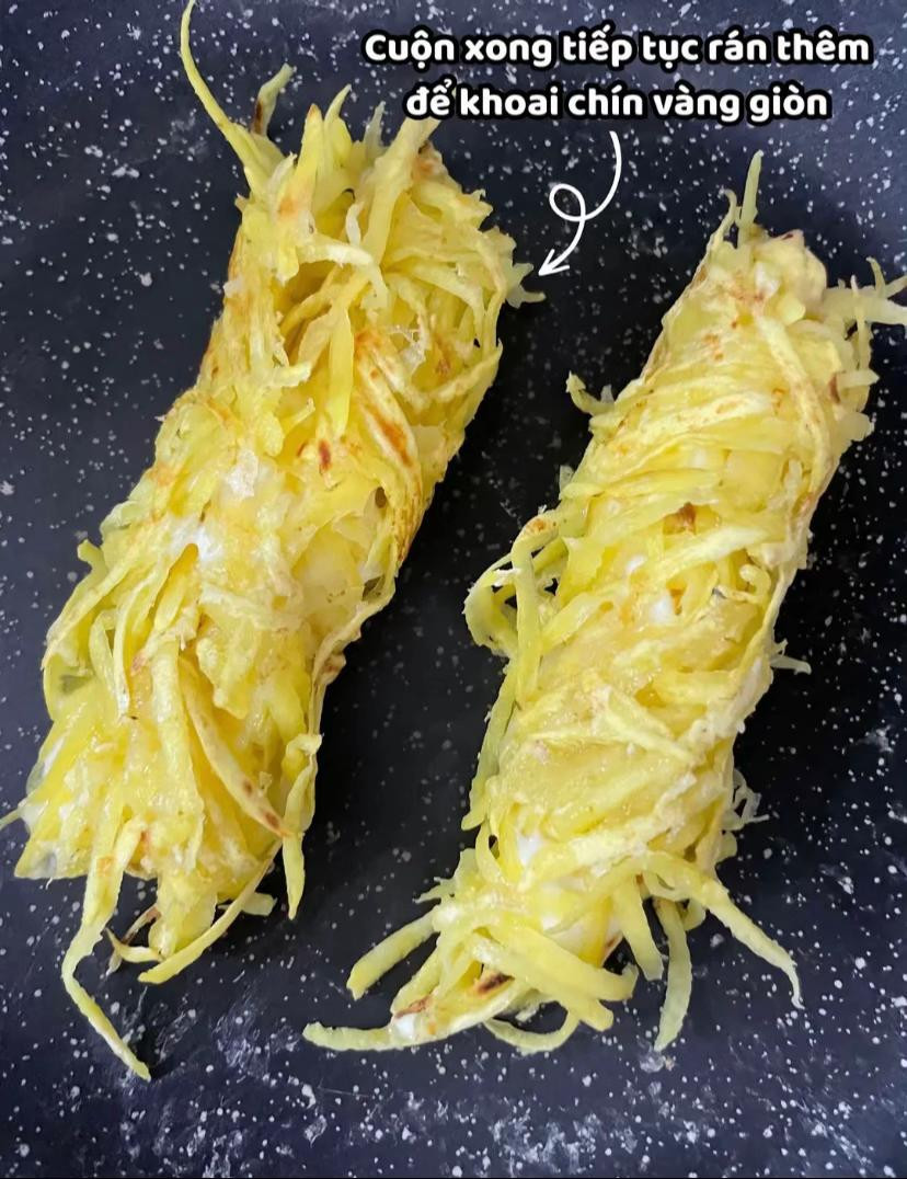 Khoai Lang Cuộn Phô Mai Kéo Sợi Vàng Giòn