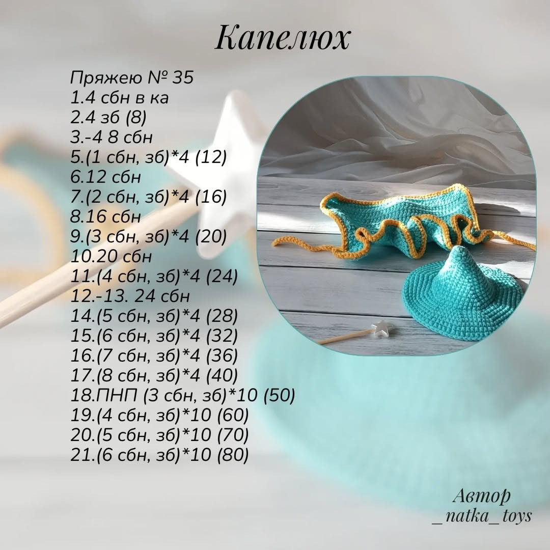 Котик-чарівник: Безкоштовний опис амігурумі від _natka_toys