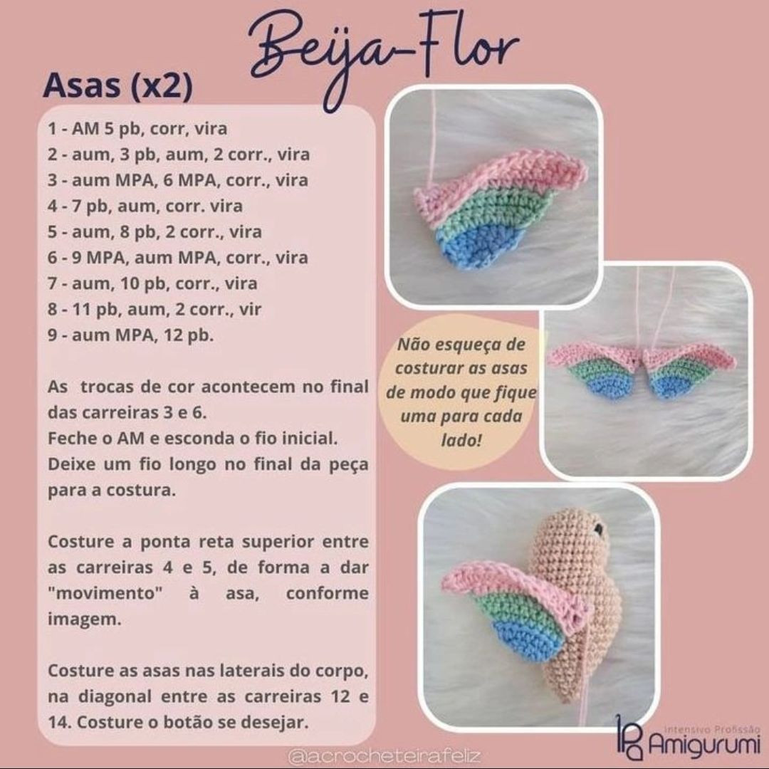 Lindo Amigurumi de Pássaros para Decoração Infantil