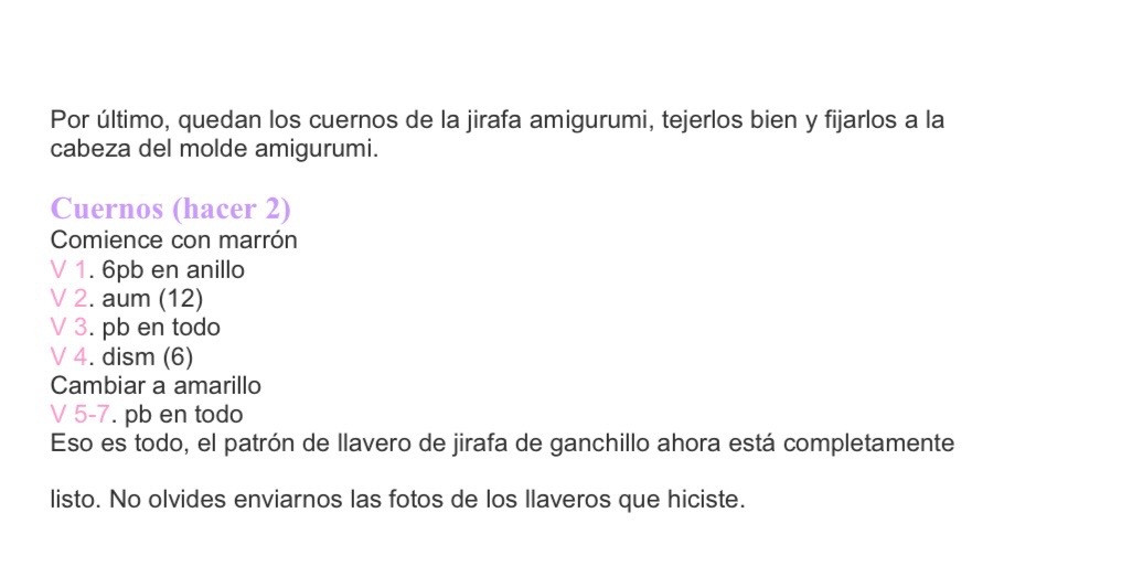 Llavero jirafa amigurumi fácil de hacer, patrón gratuito