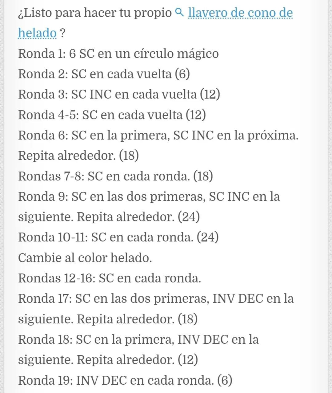 Llaveros de helado de ganchillo en colores vibrantes
