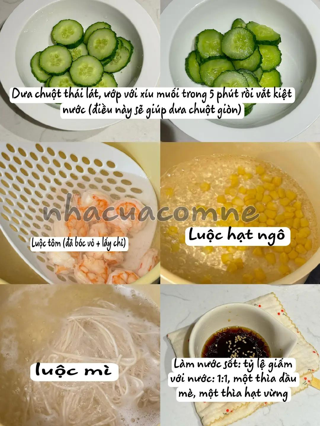 Mì Lạnh Tôm Tươi Với Rau Củ Mát Lạnh