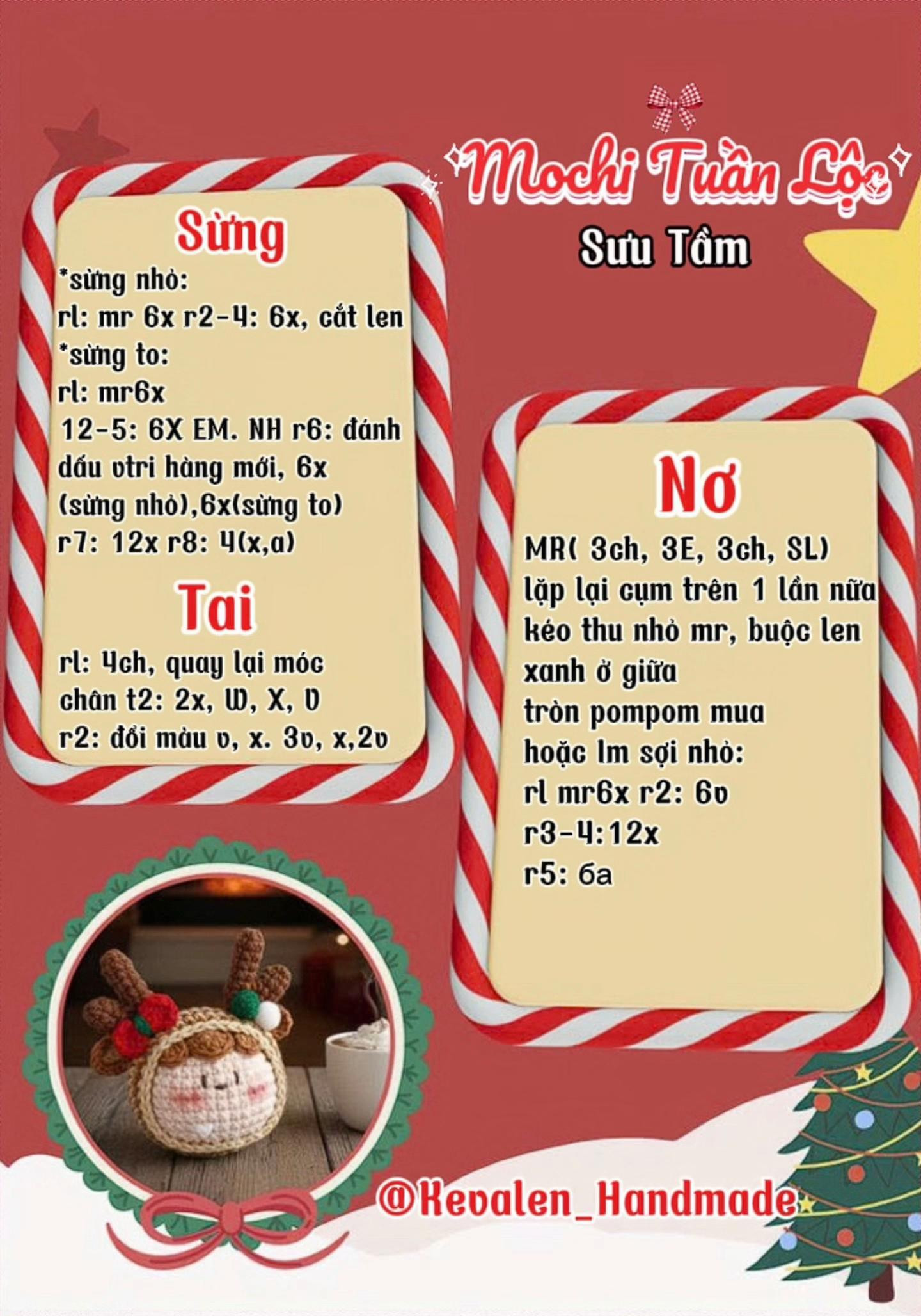 mô chi tuần lộc, mô chi cây thông, mochi người tuyết, mochi ông già noel