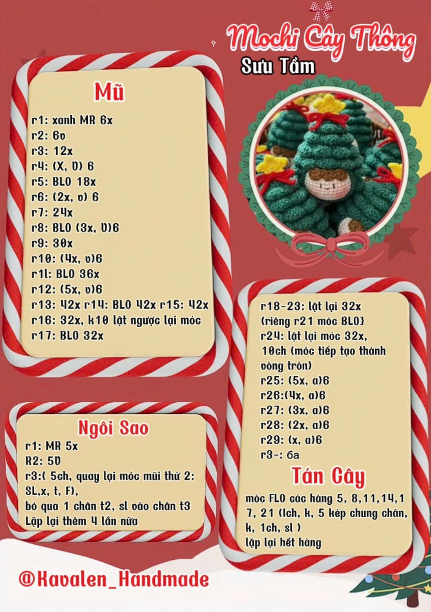 mô chi tuần lộc, mô chi cây thông, mochi người tuyết, mochi ông già noel