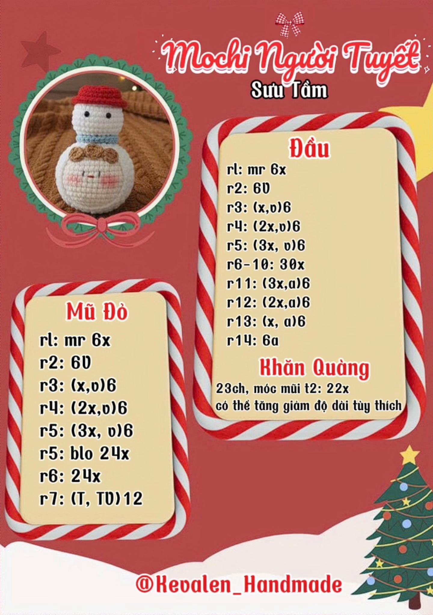 mô chi tuần lộc, mô chi cây thông, mochi người tuyết, mochi ông già noel