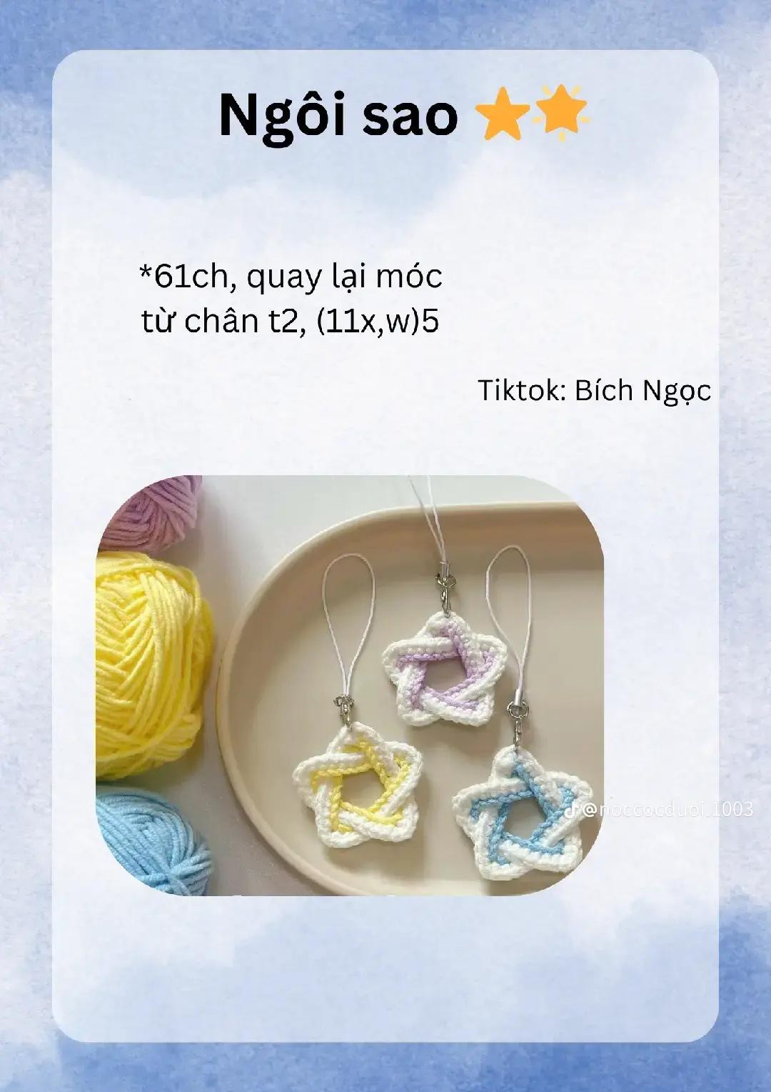 Móc len mũ nhỏ xinh với hoa trang trí