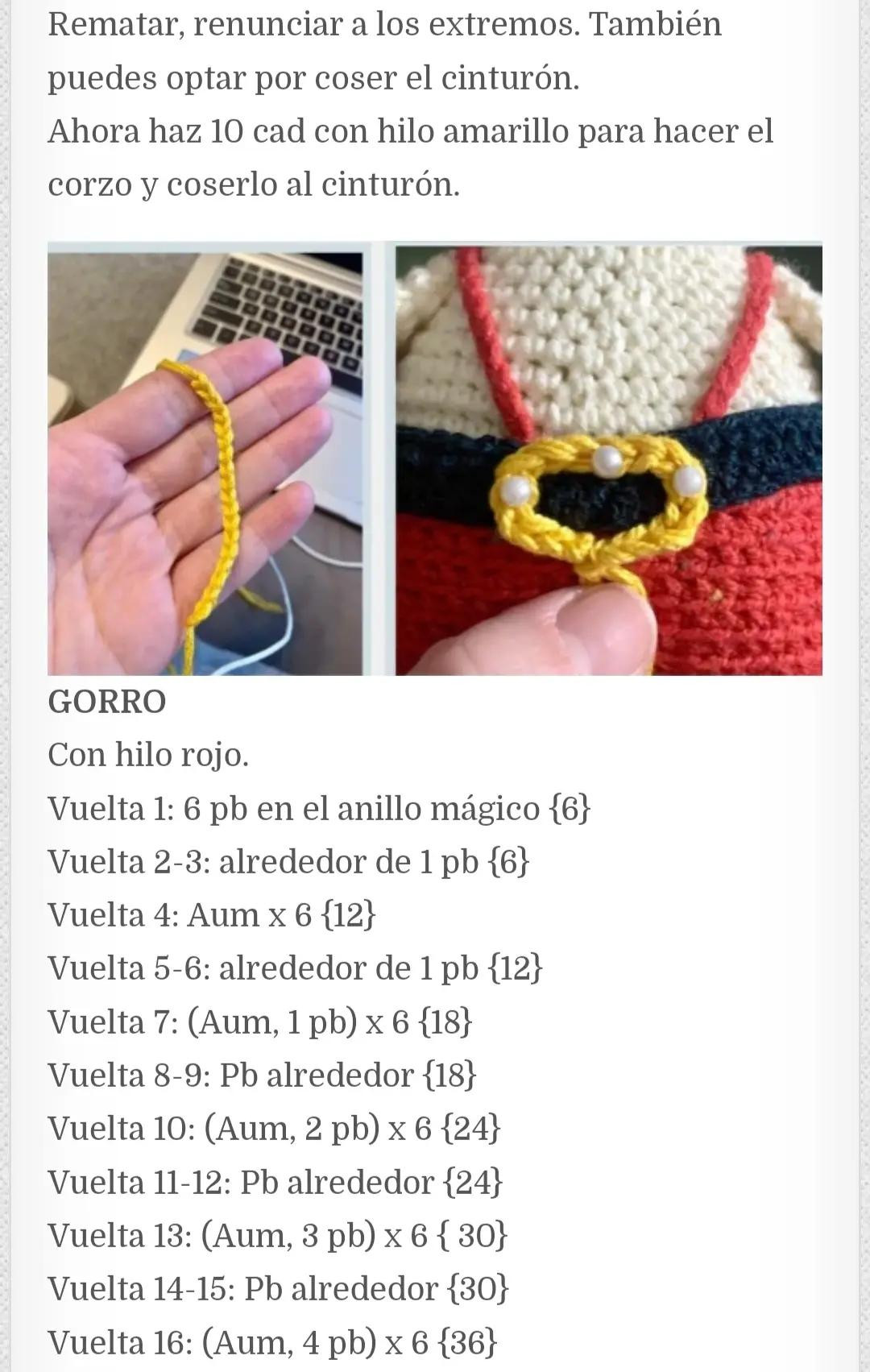 Muñeco de Navidad de ganchillo con regalo en mano