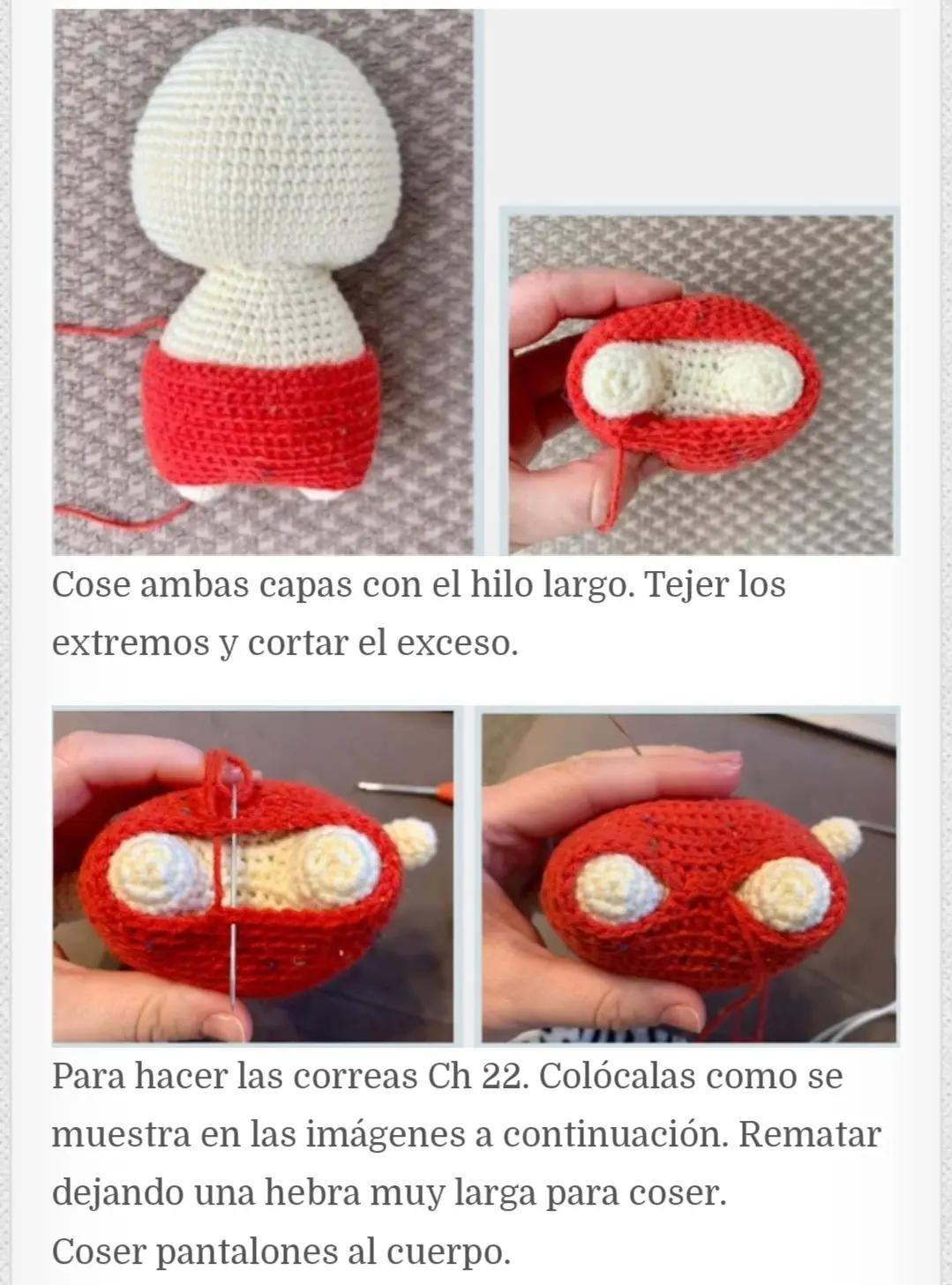Muñeco de Navidad de ganchillo con regalo en mano
