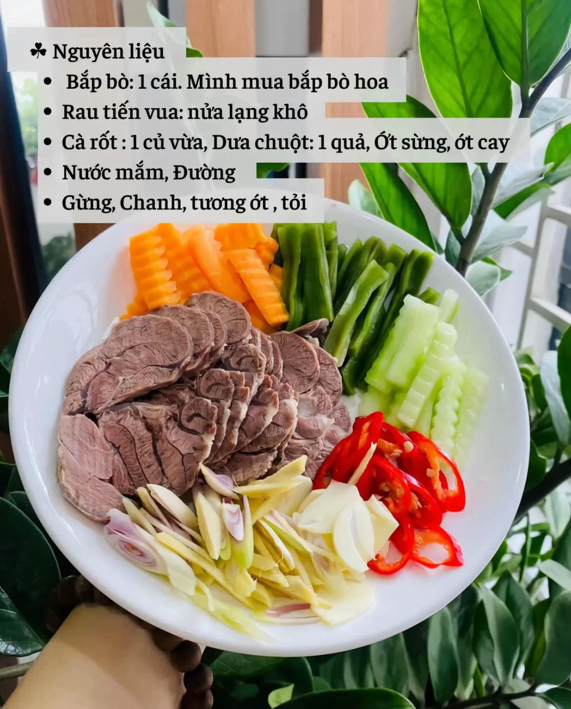 Nộm Bắp Bò Rau Tiến Vua Chua Ngọt Thanh Mát