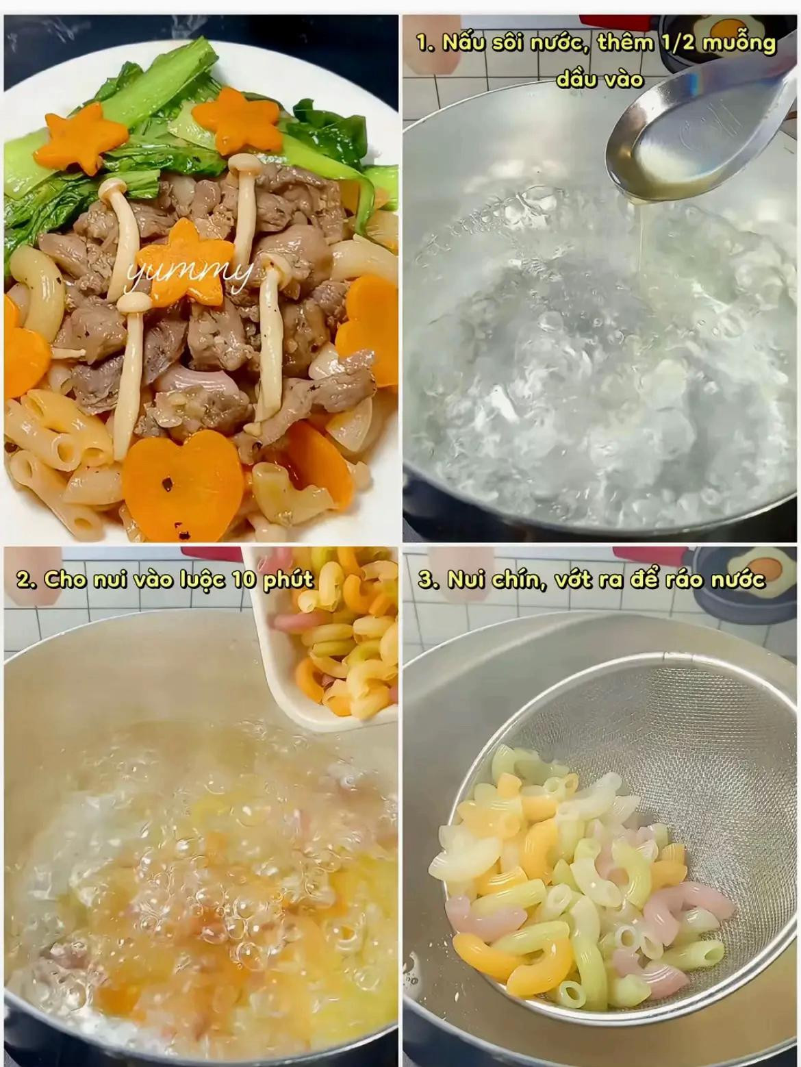 Nui Xào Bò Ngon Mềm Thấm Vị