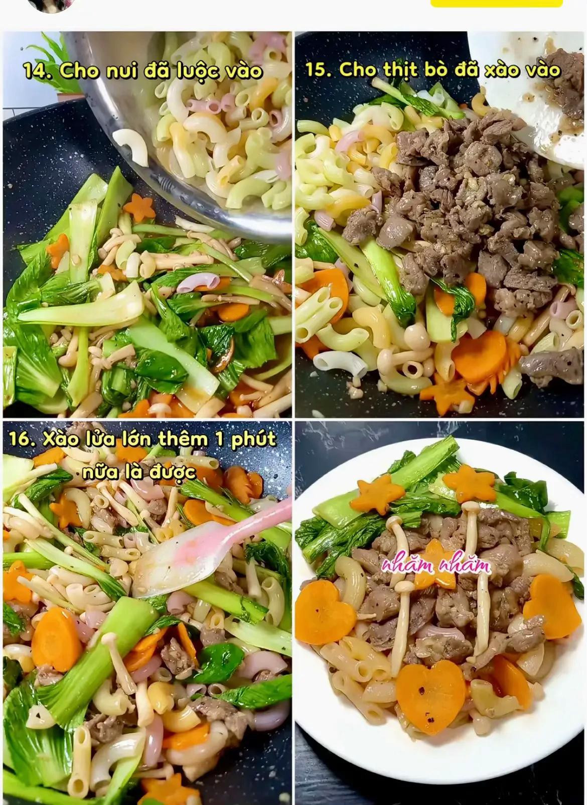 Nui Xào Bò Ngon Mềm Thấm Vị