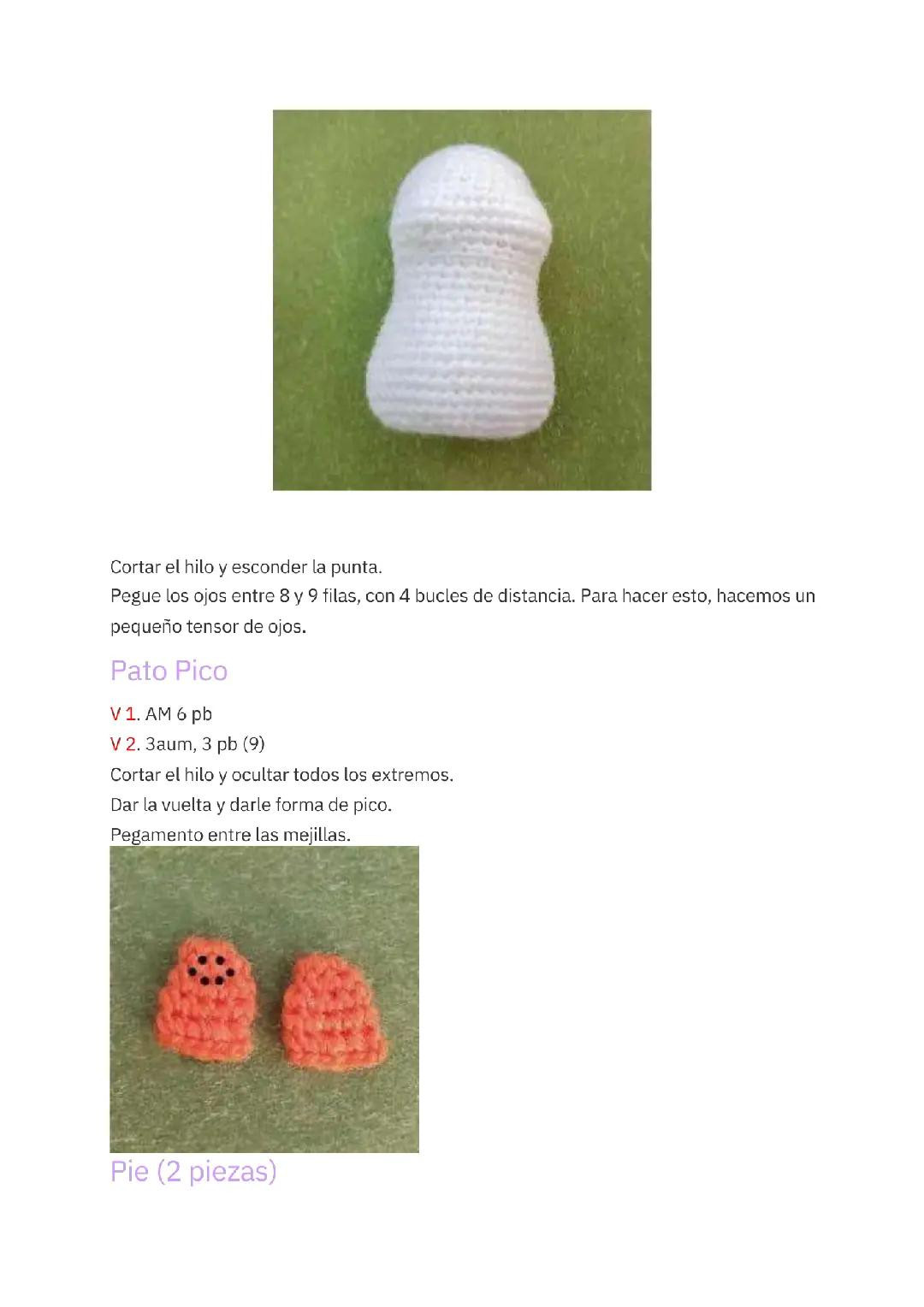 Patrón Amigurumi de Pato Flor Gratis y Fácil