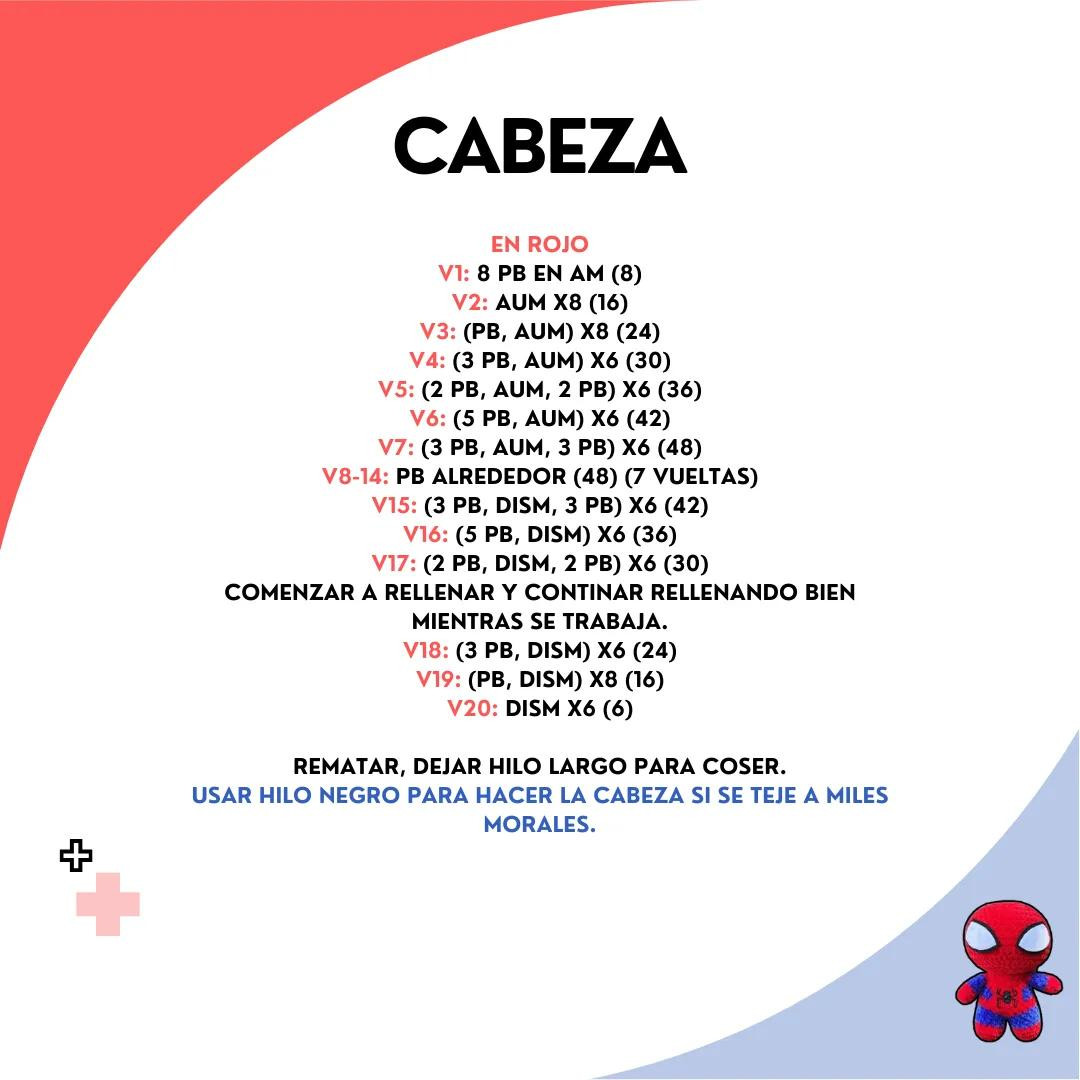 Patrón Amigurumi de Spiderman Gratis para Descargar Ahora