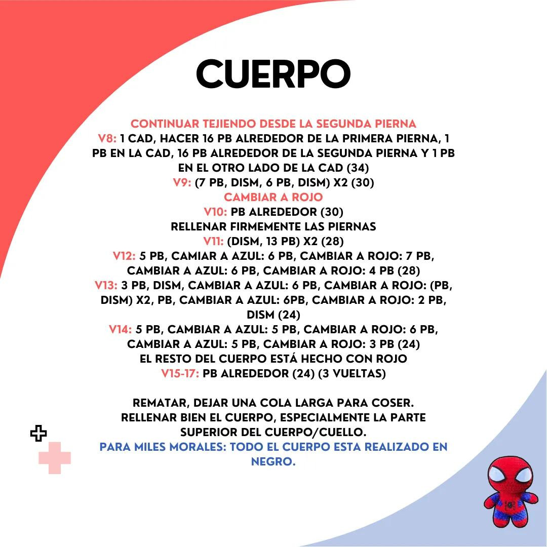Patrón Amigurumi de Spiderman Gratis para Descargar Ahora