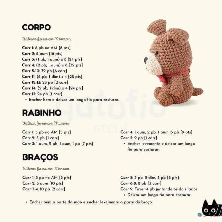Patrón de Amigurumi: Cachorrito Rex
