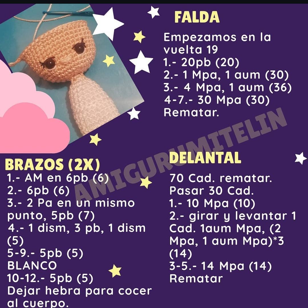 Patrón de amigurumi Candy Candy en crochet fácil y gratuito