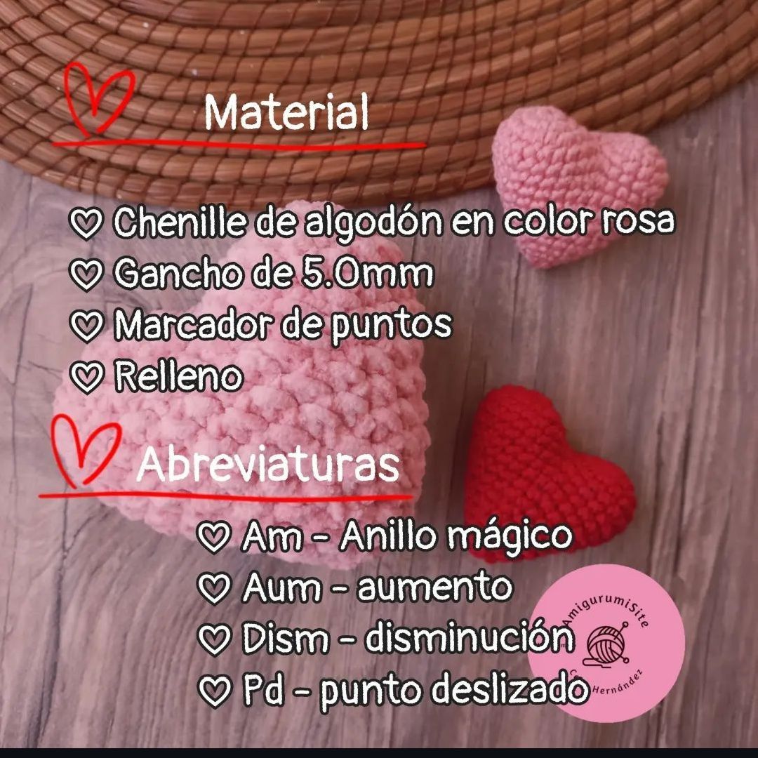 Patrón de amigurumi de corazón para principiantes