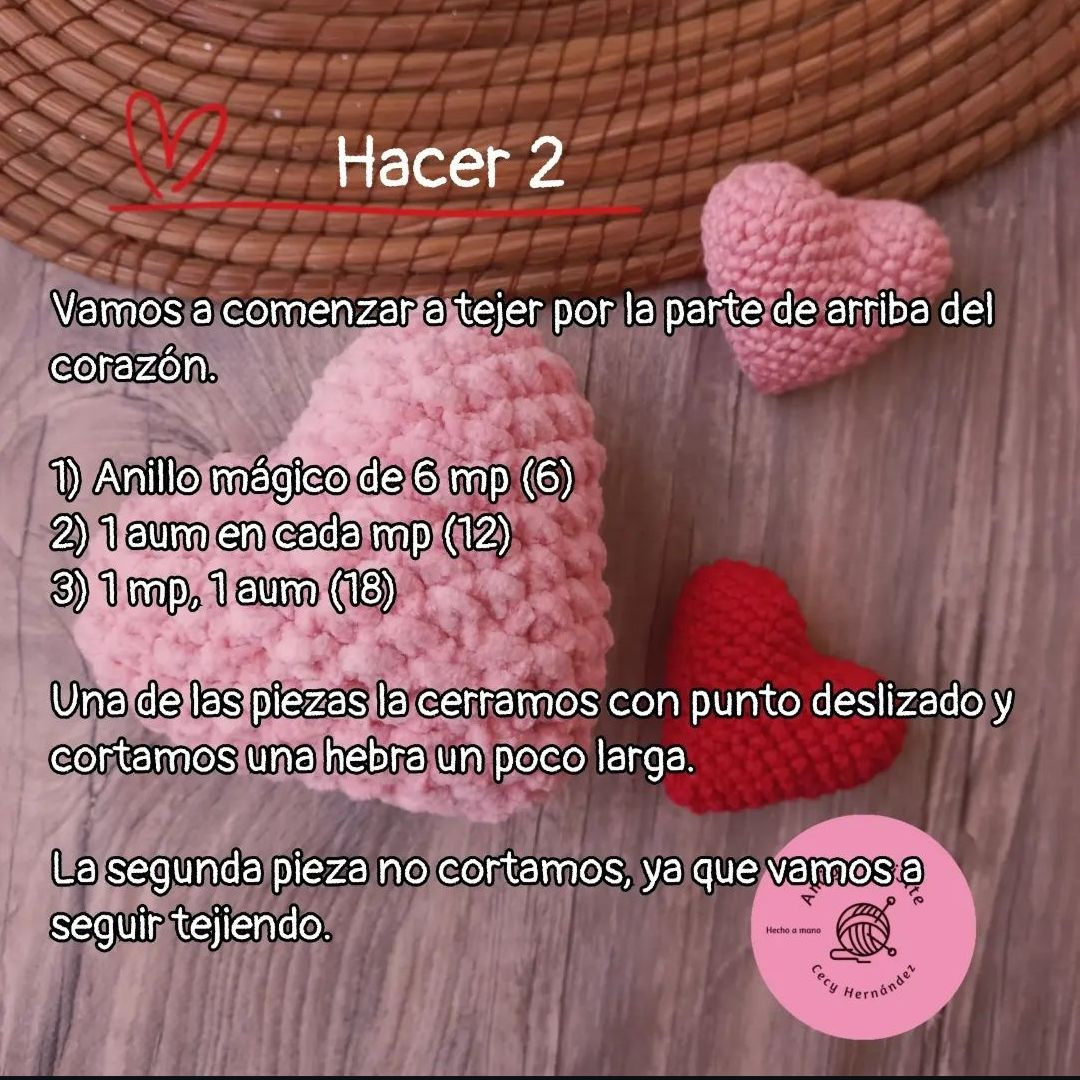 Patrón de amigurumi de corazón para principiantes