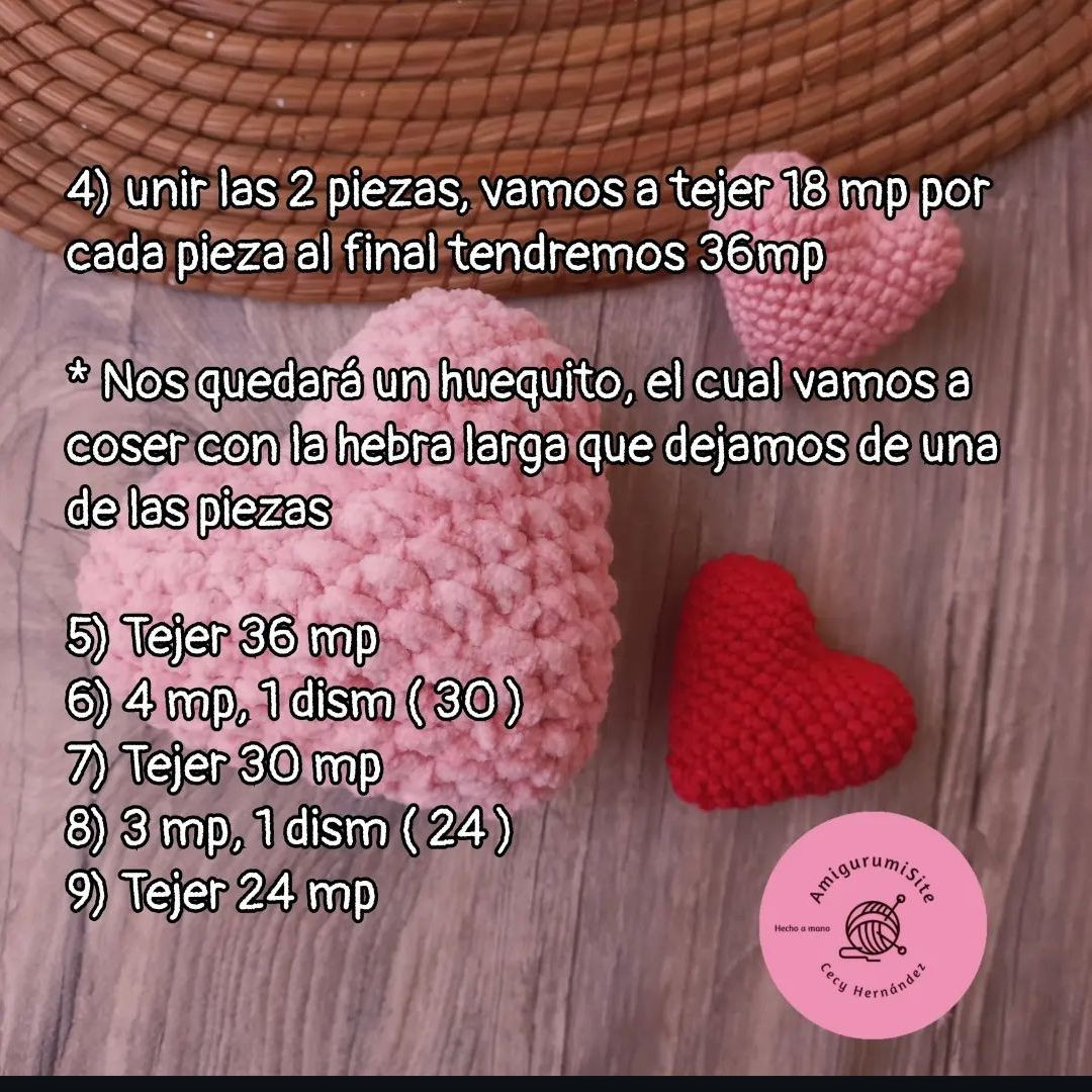 Patrón de amigurumi de corazón para principiantes