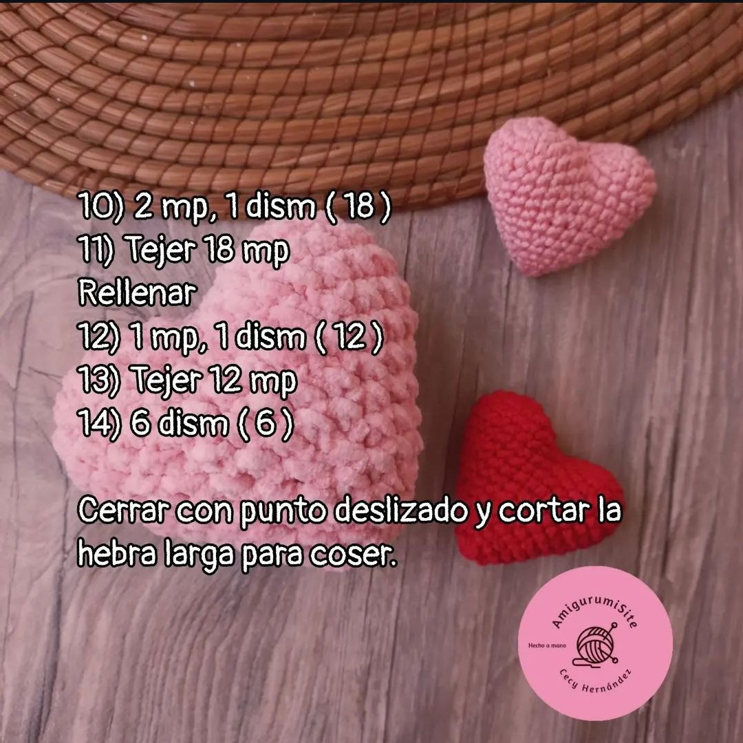 Patrón de amigurumi de corazón para principiantes
