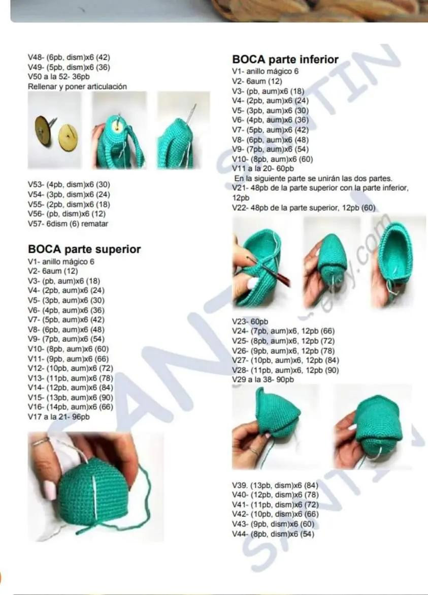 Patrón de Amigurumi de Dinosaurio con Sombrero de Punto