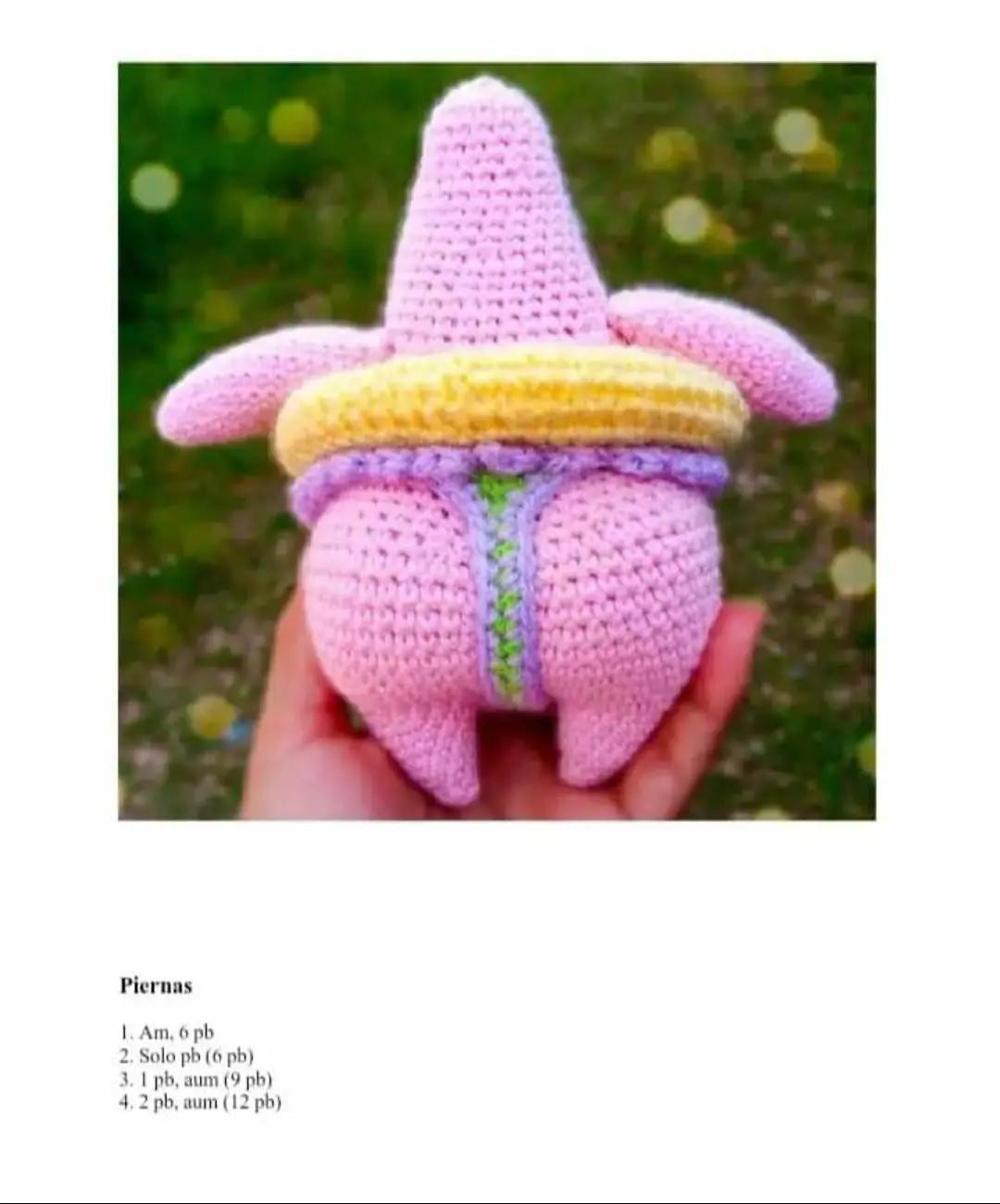 Patrón de amigurumi de estrella de mar con flotador de pato